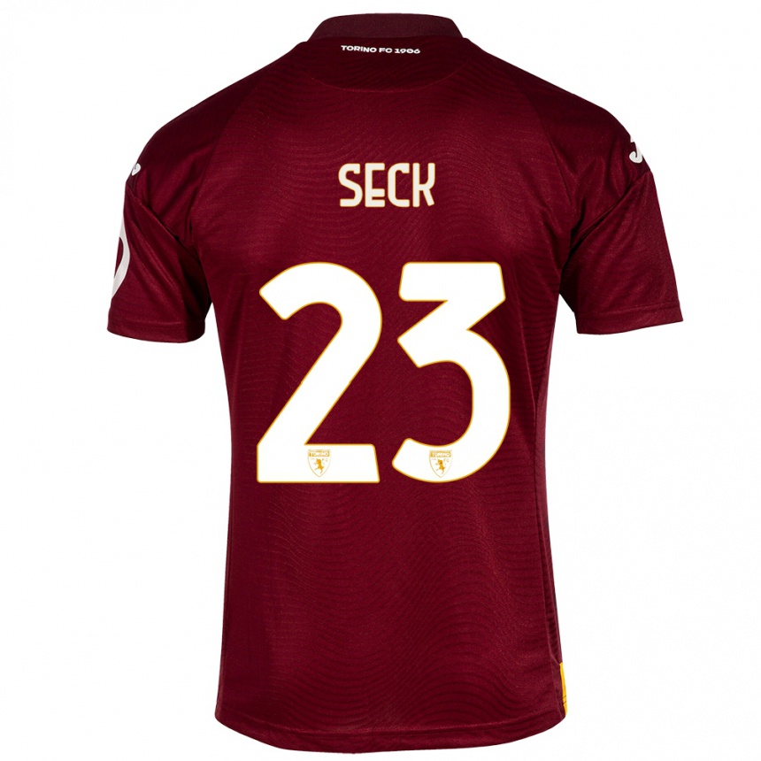 Kids Football Demba Seck #23 Dark Red Home Jersey 2023/24 T-Shirt