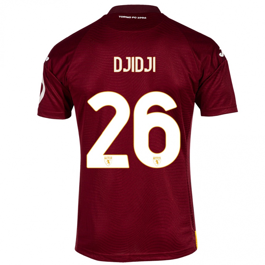 Kids Football Koffi Djidji #26 Dark Red Home Jersey 2023/24 T-Shirt