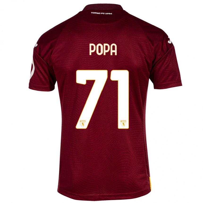 Kids Football Mihai Popa #71 Dark Red Home Jersey 2023/24 T-Shirt