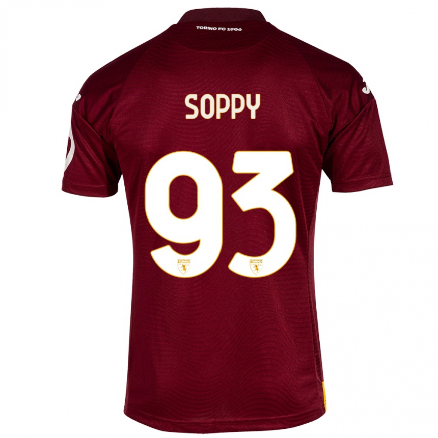 Kids Football Brandon Soppy #93 Dark Red Home Jersey 2023/24 T-Shirt