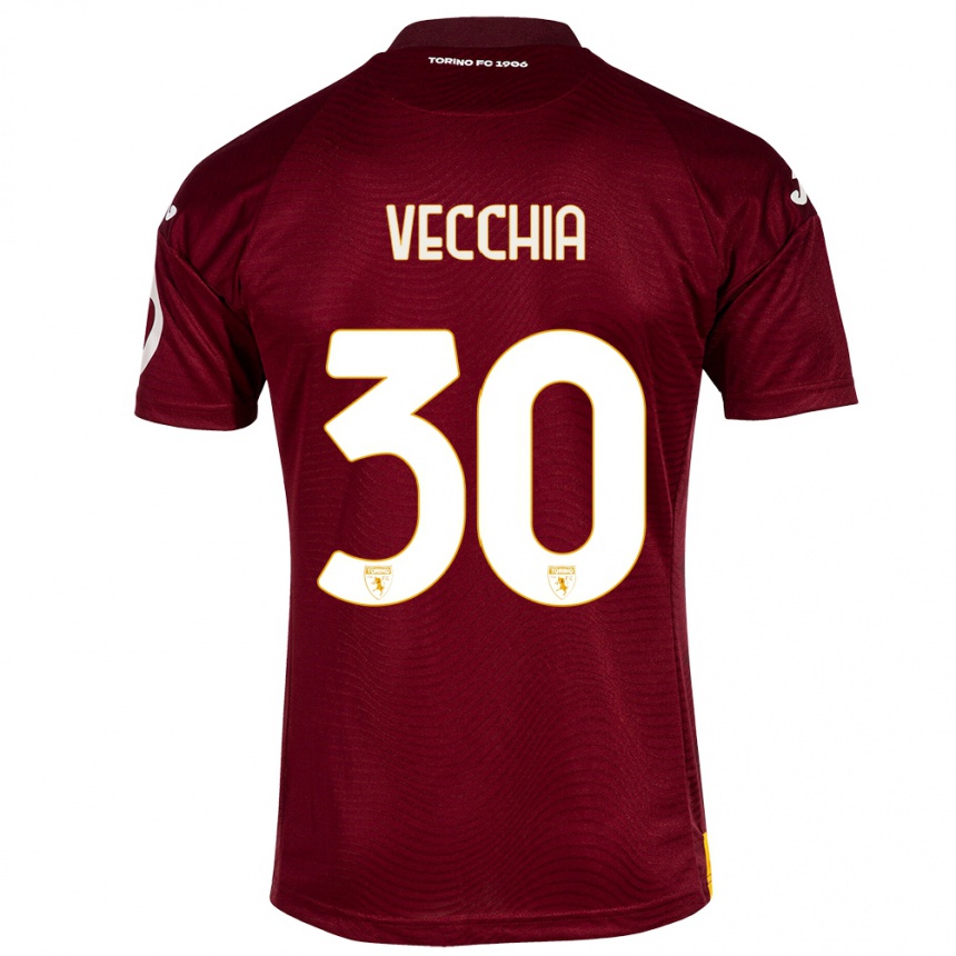 Kids Football Marco Dalla Vecchia #30 Dark Red Home Jersey 2023/24 T-Shirt