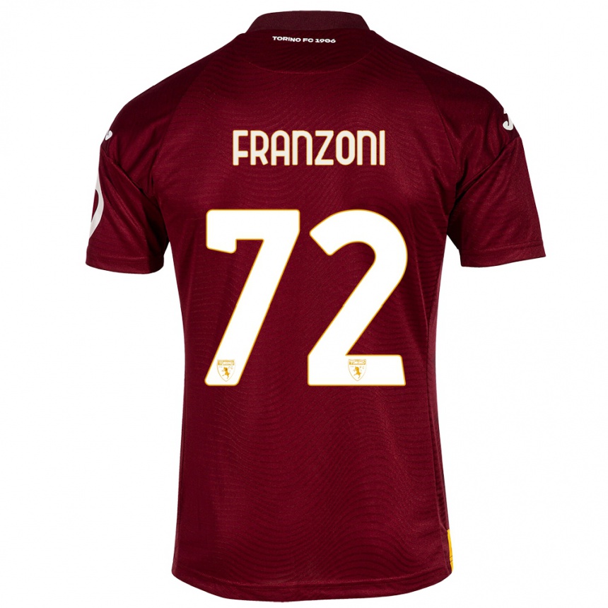 Kids Football Nicolò Franzoni #72 Dark Red Home Jersey 2023/24 T-Shirt