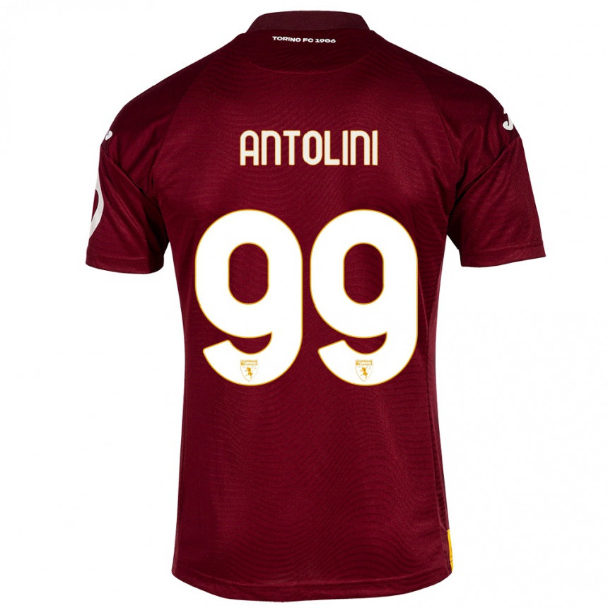 Kids Football Jacopo Antolini #99 Dark Red Home Jersey 2023/24 T-Shirt