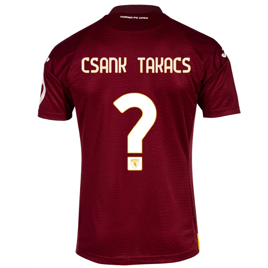 Kids Football Kristóf Csánk-Takács #0 Dark Red Home Jersey 2023/24 T-Shirt