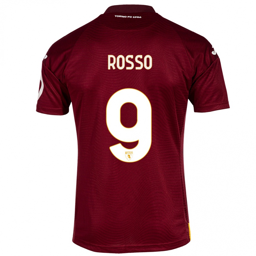 Kids Football Eleonora Rosso #9 Dark Red Home Jersey 2023/24 T-Shirt