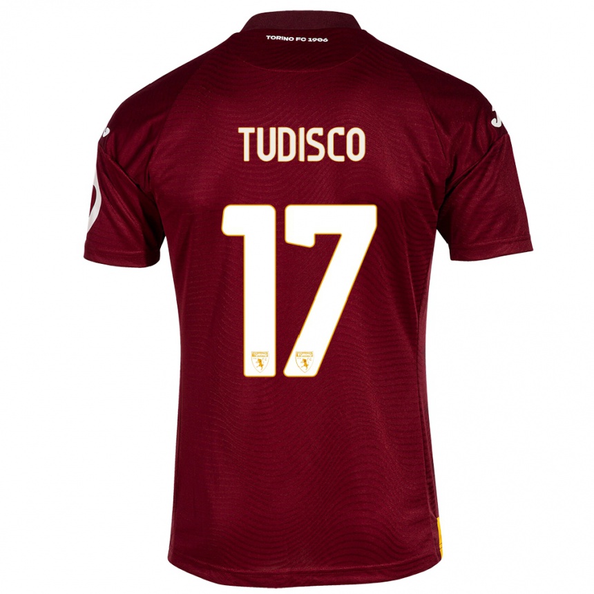 Kids Football Giorgia Tudisco #17 Dark Red Home Jersey 2023/24 T-Shirt