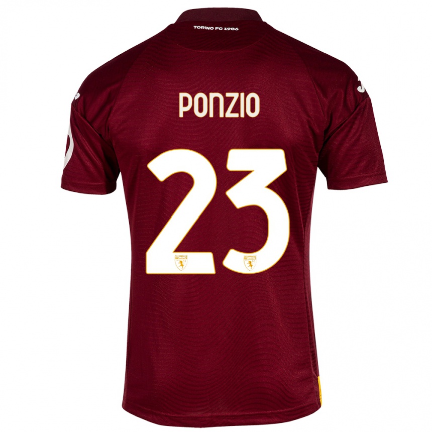 Kids Football Erika Ponzio #23 Dark Red Home Jersey 2023/24 T-Shirt