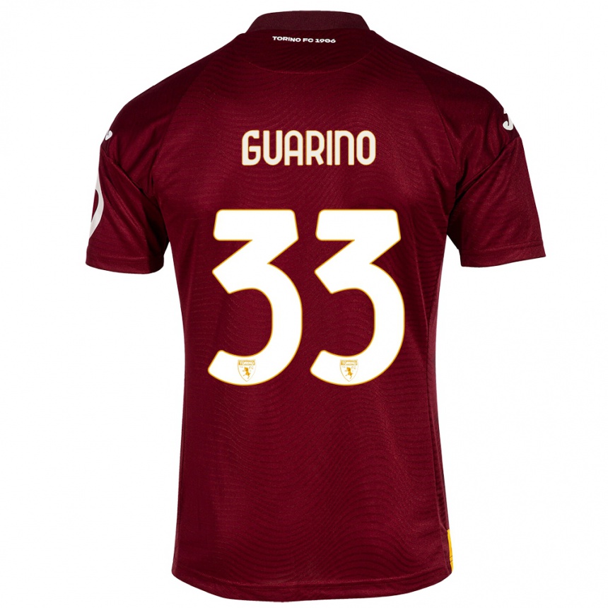 Kids Football Rita Guarino #33 Dark Red Home Jersey 2023/24 T-Shirt