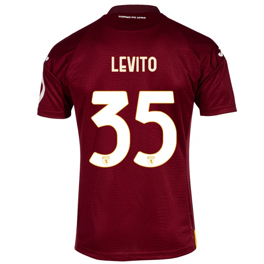 Kids Football Isabeau Levito #35 Dark Red Home Jersey 2023/24 T-Shirt