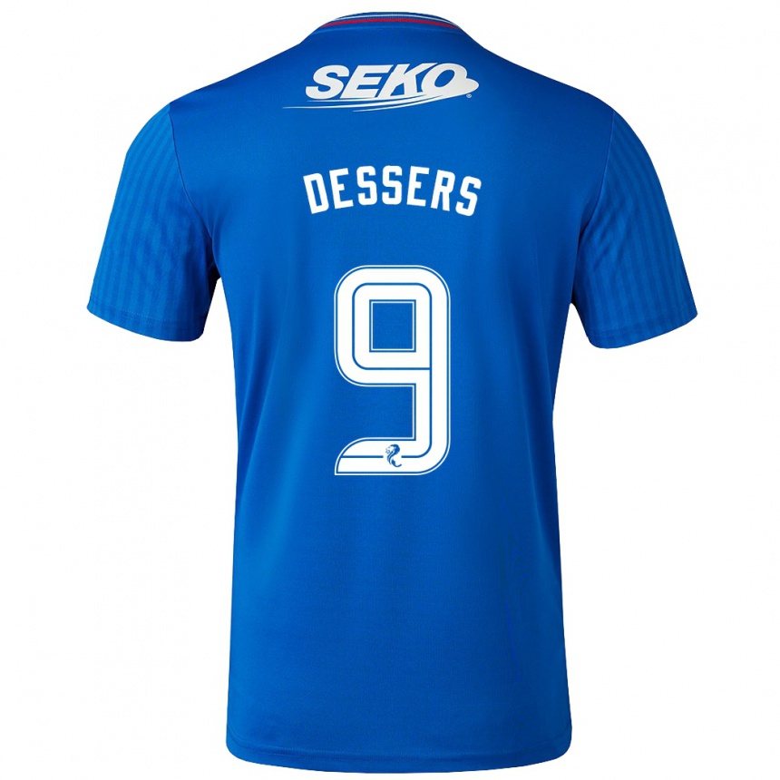 Kids Football Cyriel Dessers #9 Blue Home Jersey 2023/24 T-Shirt