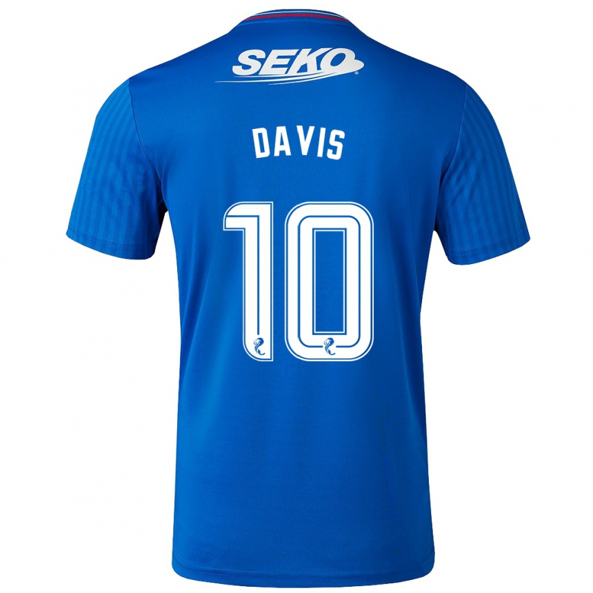 Kids Football Steven Davis #10 Blue Home Jersey 2023/24 T-Shirt