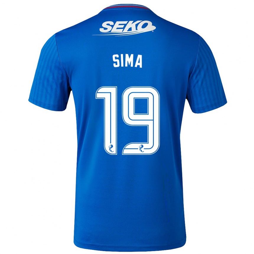 Kids Football Abdallah Sima #19 Blue Home Jersey 2023/24 T-Shirt