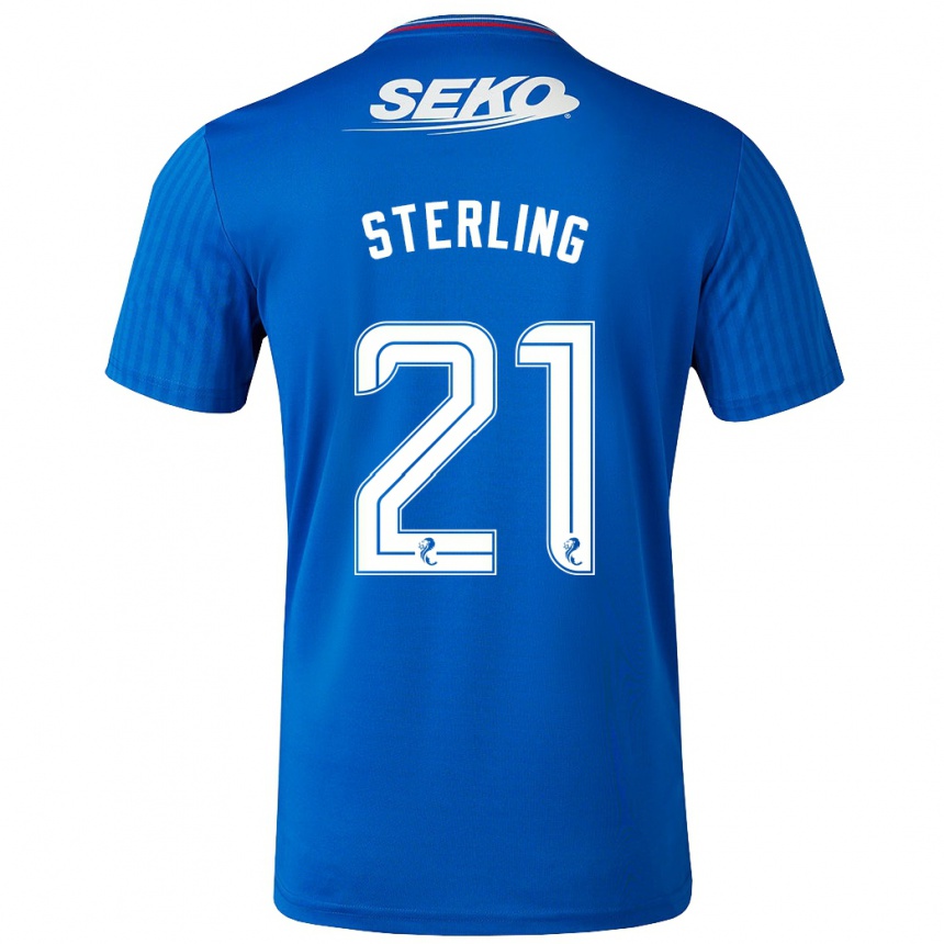 Kids Football Dujon Sterling #21 Blue Home Jersey 2023/24 T-Shirt