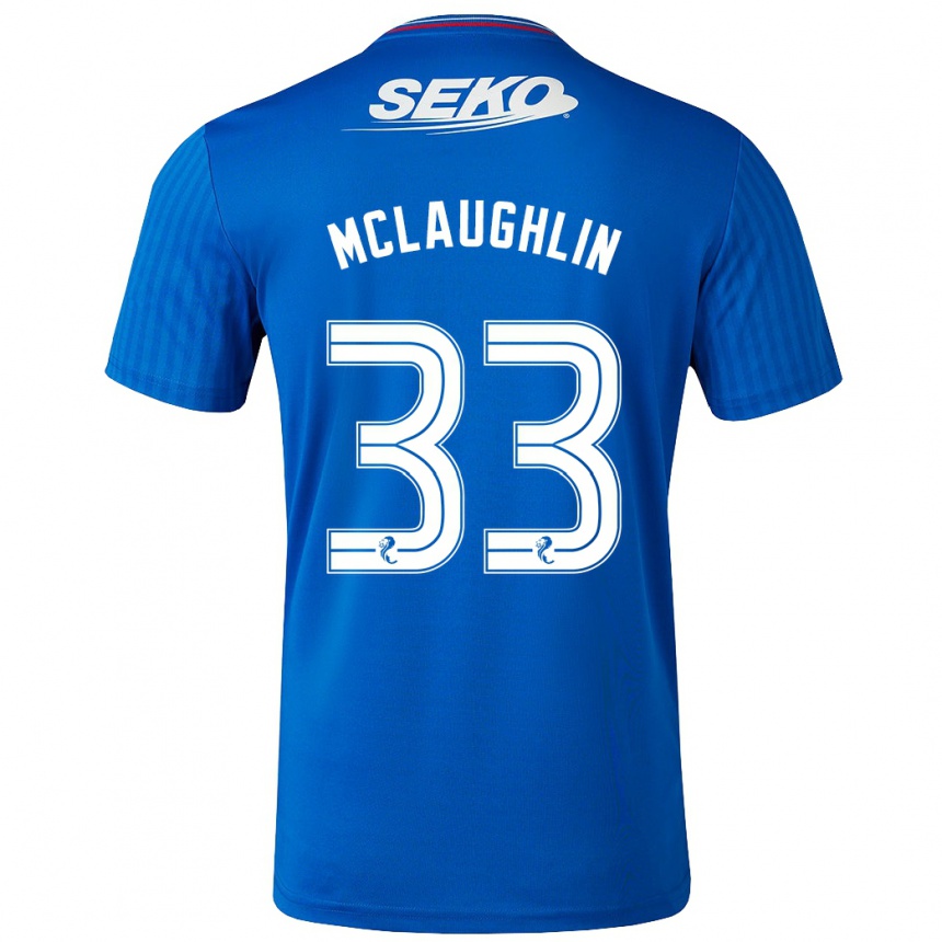 Kids Football Jon Mclaughlin #33 Blue Home Jersey 2023/24 T-Shirt