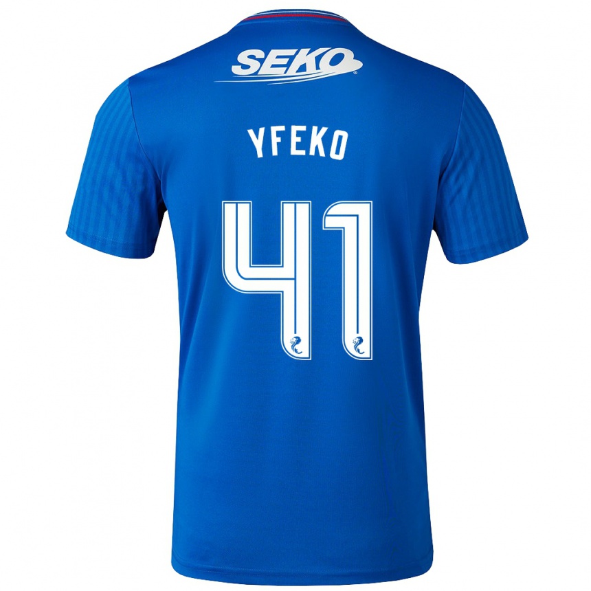 Kids Football Johnly Yfeko #41 Blue Home Jersey 2023/24 T-Shirt