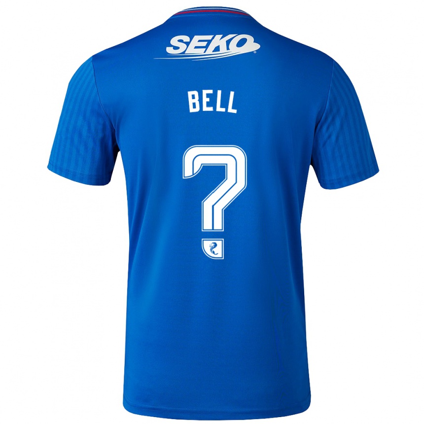 Kids Football Cameron Bell #0 Blue Home Jersey 2023/24 T-Shirt