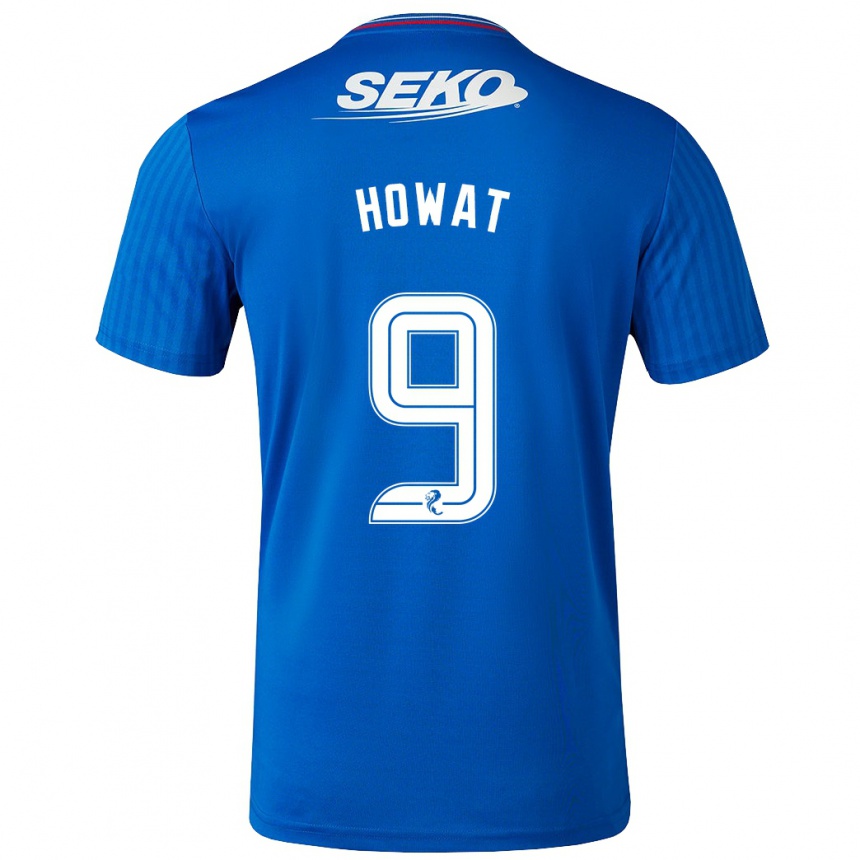 Kids Football Kirsty Howat #9 Blue Home Jersey 2023/24 T-Shirt