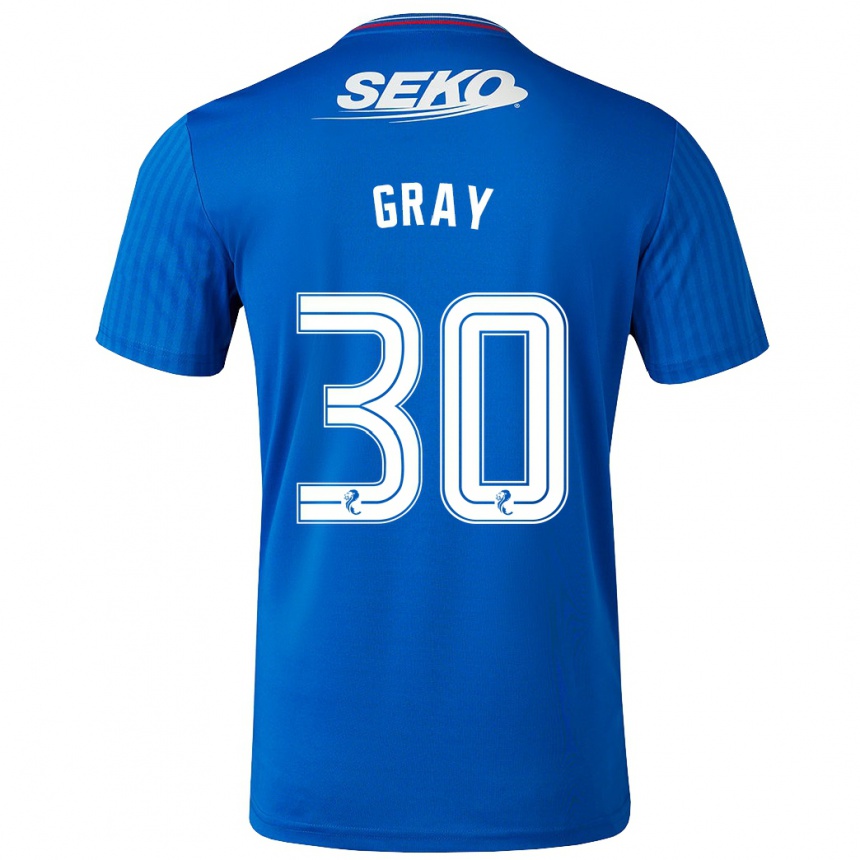 Kids Football Georgia Gray #30 Blue Home Jersey 2023/24 T-Shirt