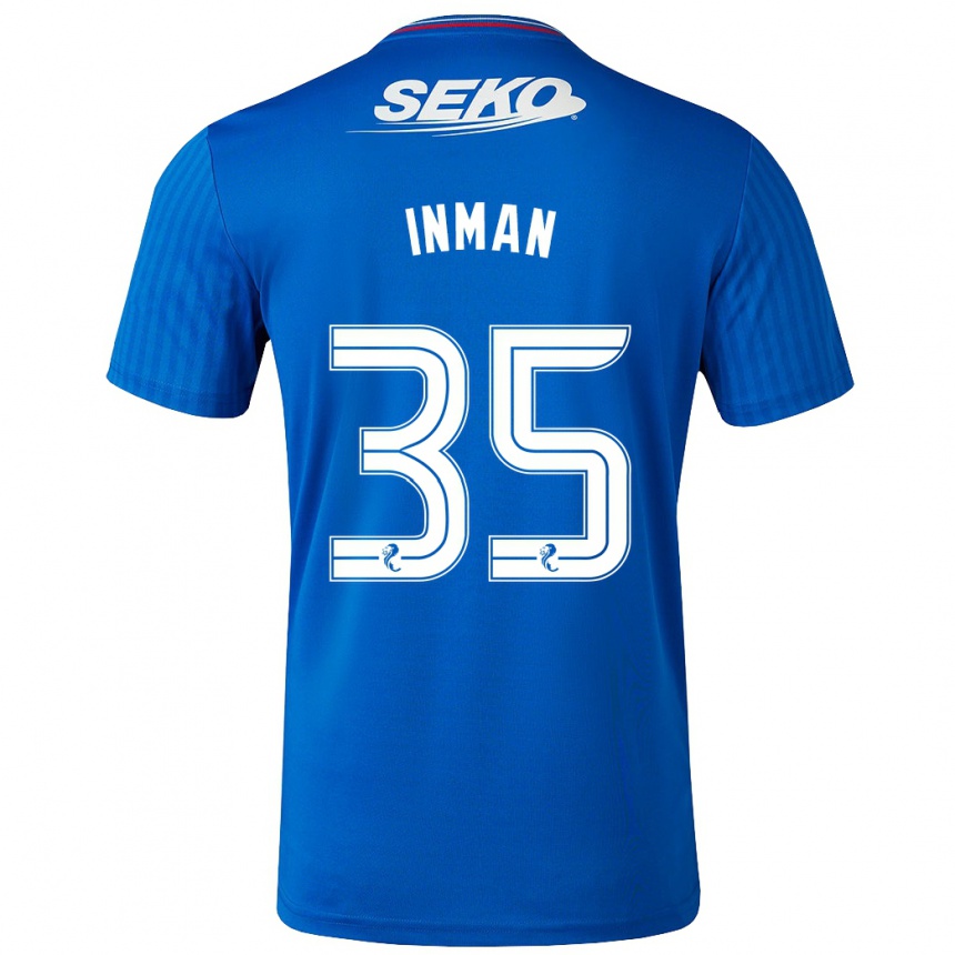 Kids Football Lucy Inman #35 Blue Home Jersey 2023/24 T-Shirt