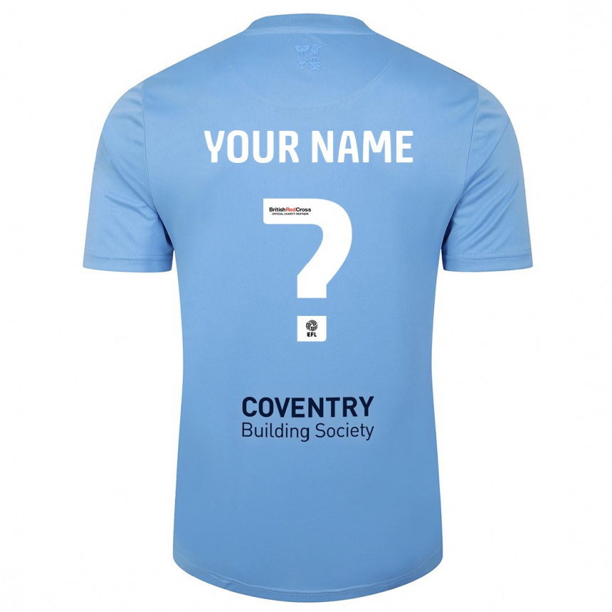 Kids Football Your Name #0 Sky Blue Home Jersey 2023/24 T-Shirt