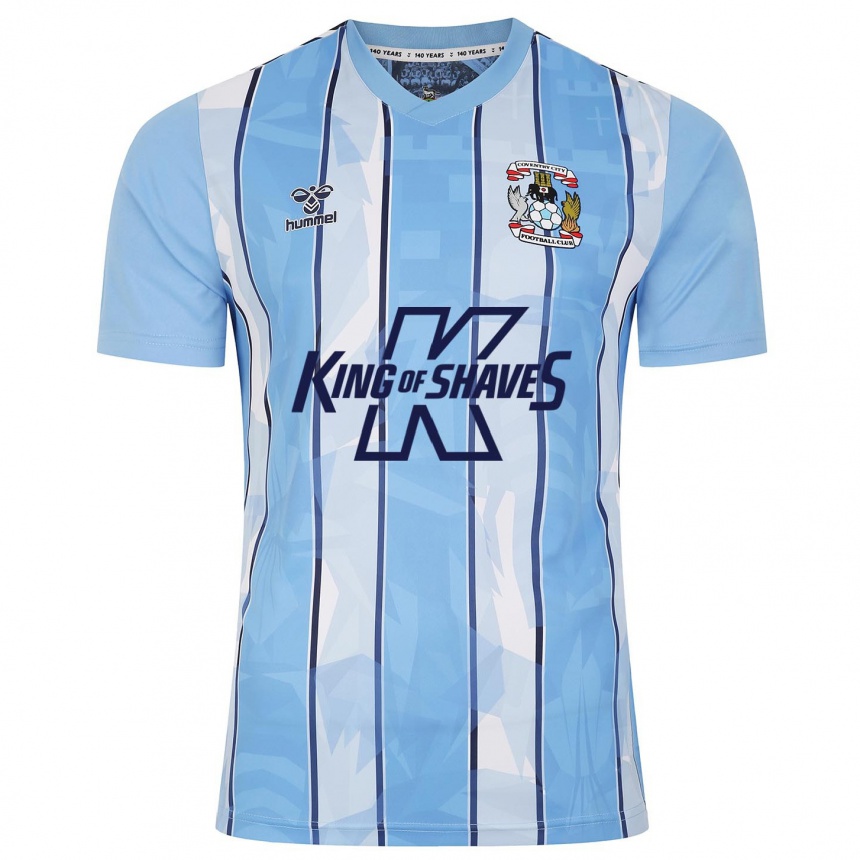 Kids Football Your Name #0 Sky Blue Home Jersey 2023/24 T-Shirt