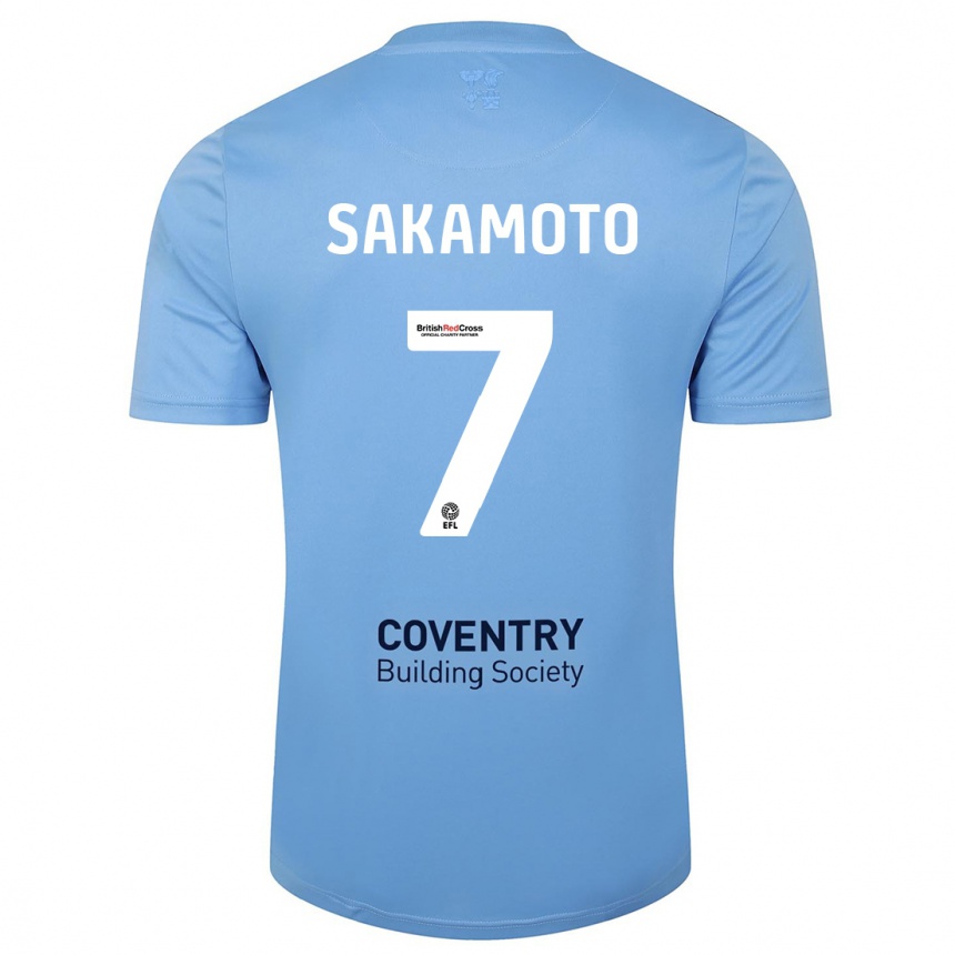 Kids Football Tatsuhiro Sakamoto #7 Sky Blue Home Jersey 2023/24 T-Shirt