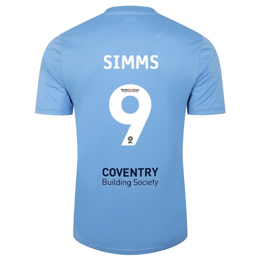 Kids Football Ellis Simms #9 Sky Blue Home Jersey 2023/24 T-Shirt