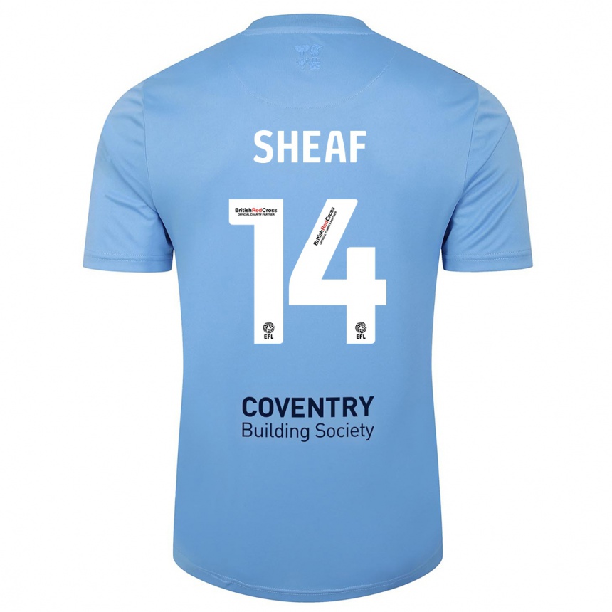 Kids Football Ben Sheaf #14 Sky Blue Home Jersey 2023/24 T-Shirt