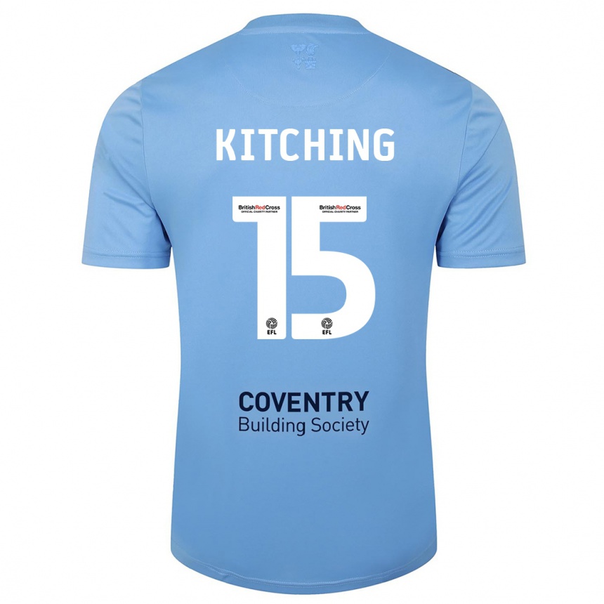 Kids Football Liam Kitching #15 Sky Blue Home Jersey 2023/24 T-Shirt