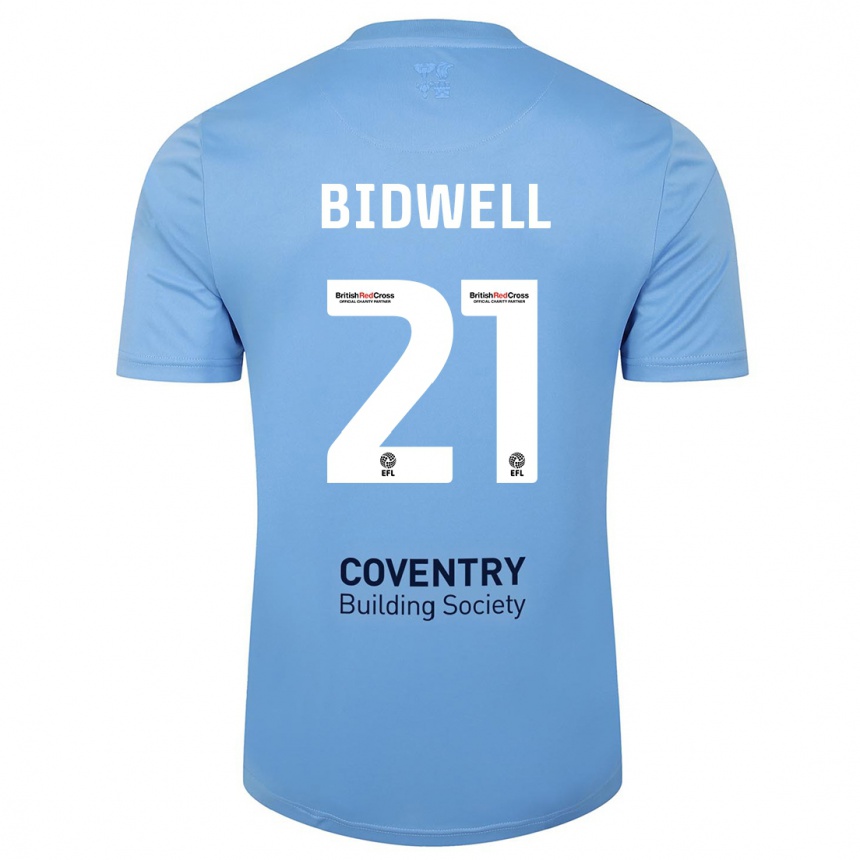 Kids Football Jake Bidwell #21 Sky Blue Home Jersey 2023/24 T-Shirt