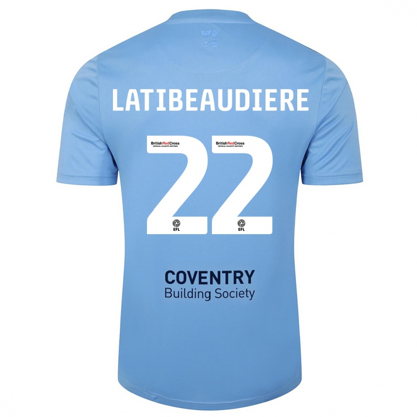 Kids Football Joel Latibeaudiere #22 Sky Blue Home Jersey 2023/24 T-Shirt