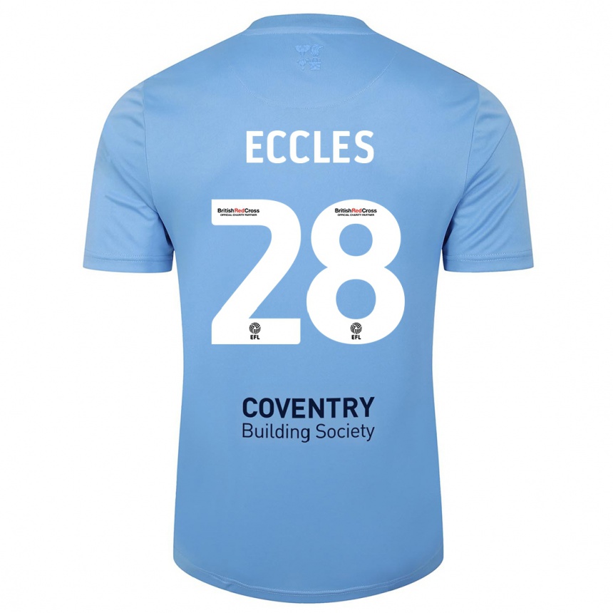 Kids Football Josh Eccles #28 Sky Blue Home Jersey 2023/24 T-Shirt