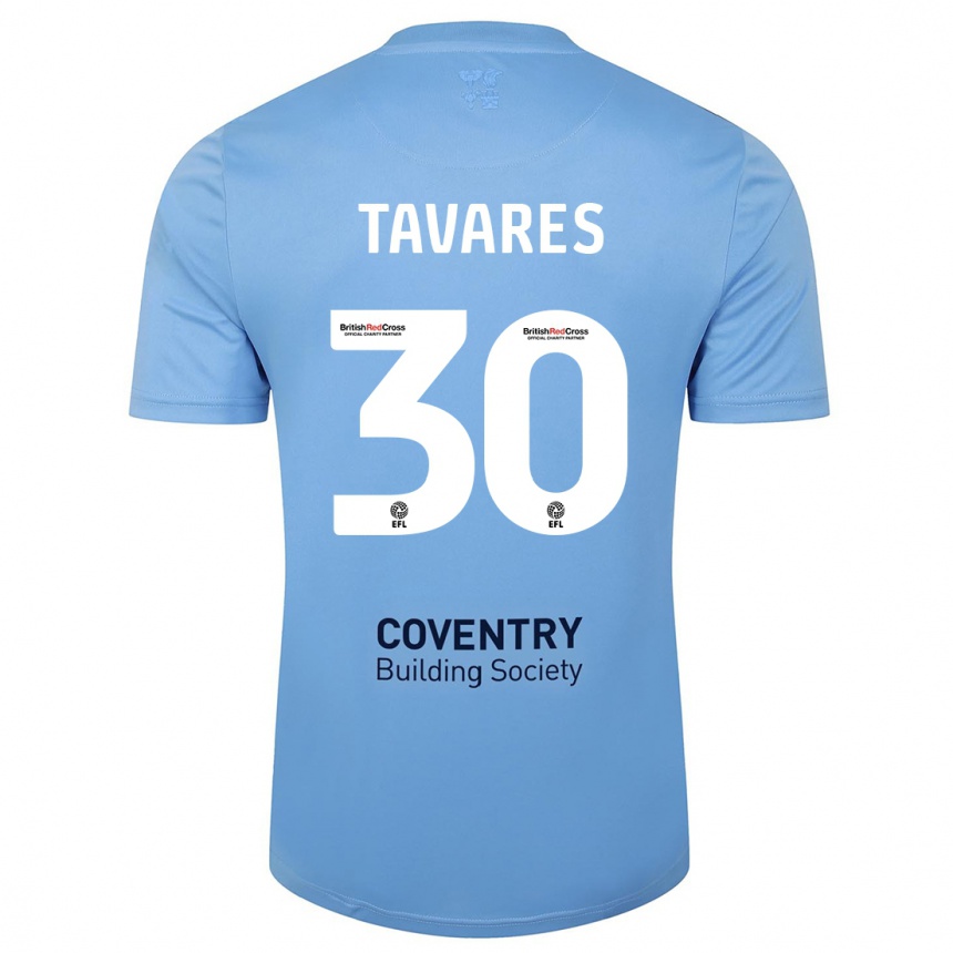 Kids Football Fábio Tavares #30 Sky Blue Home Jersey 2023/24 T-Shirt