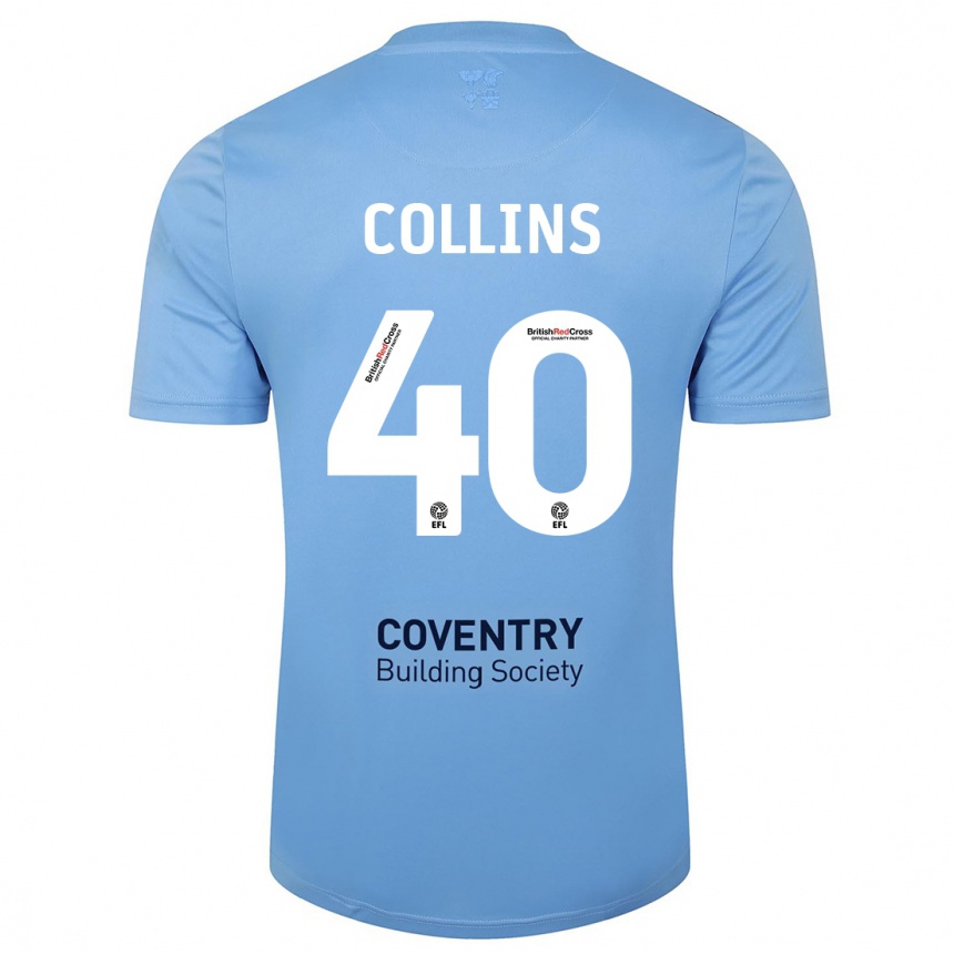 Kids Football Brad Collins #40 Sky Blue Home Jersey 2023/24 T-Shirt