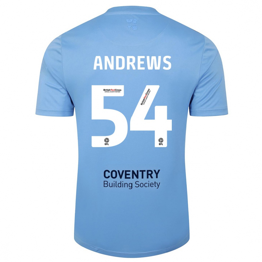 Kids Football Kai Andrews #54 Sky Blue Home Jersey 2023/24 T-Shirt