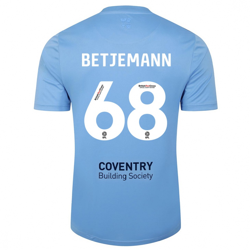 Kids Football Elliot Betjemann #68 Sky Blue Home Jersey 2023/24 T-Shirt