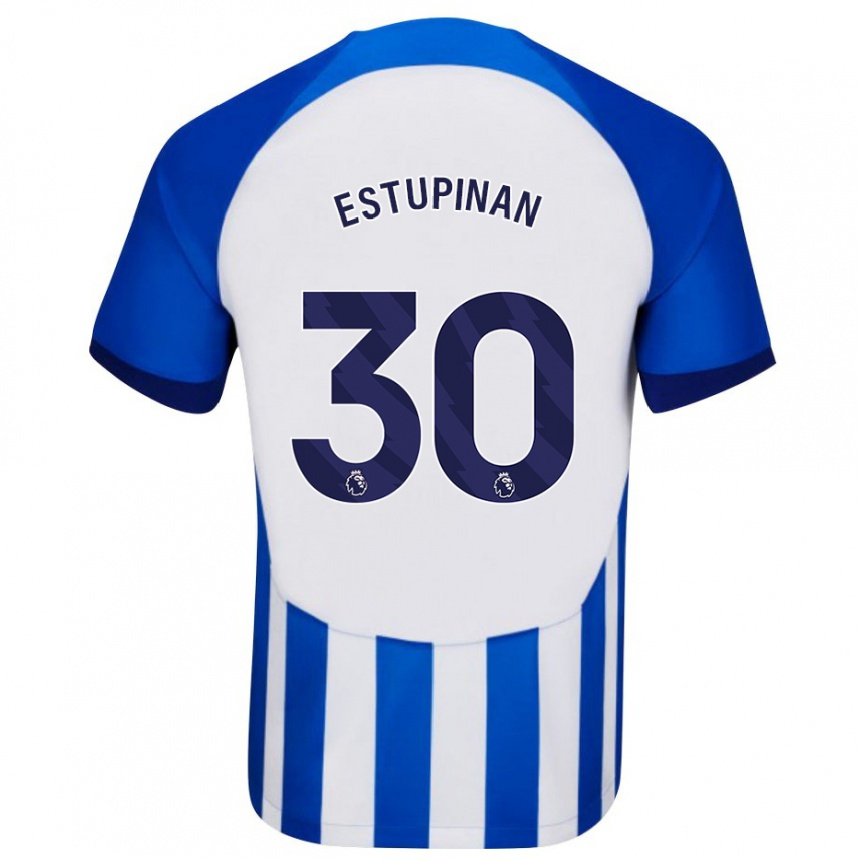 Kids Football Pervis Estupiñán #30 Blue Home Jersey 2023/24 T-Shirt