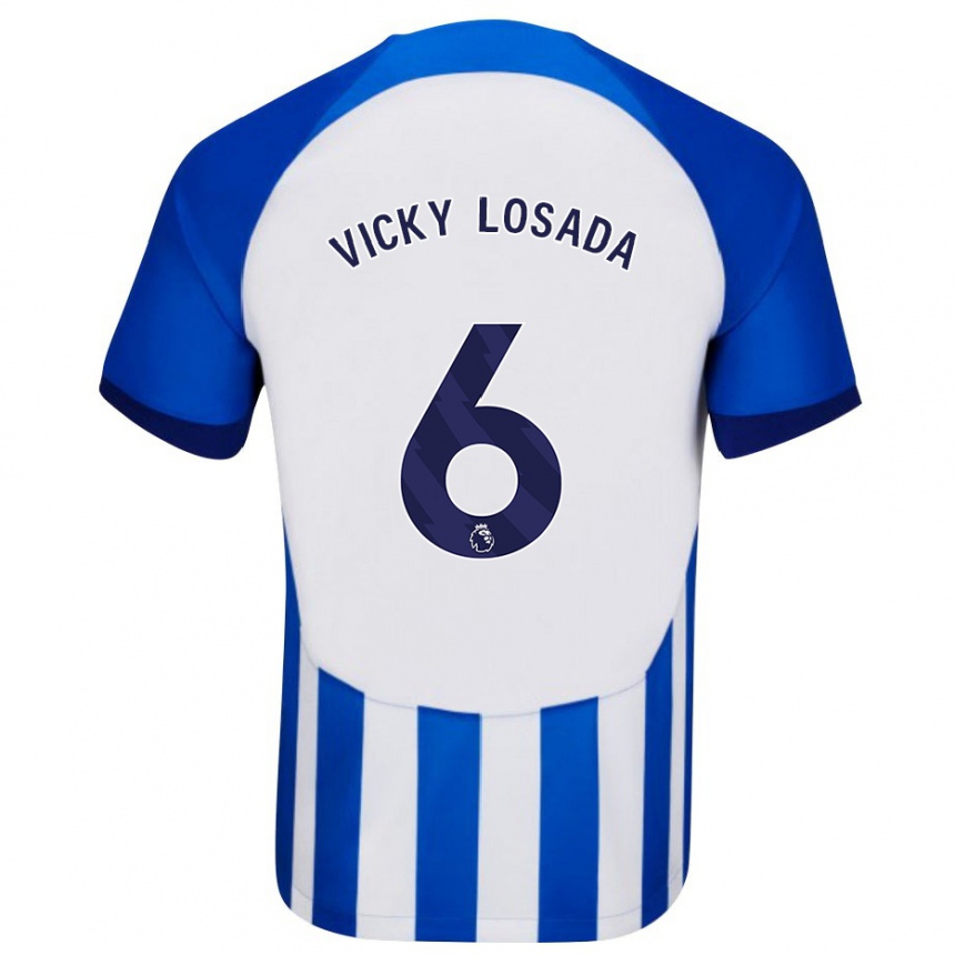 Kids Football María Victoria Losada Gómez #6 Blue Home Jersey 2023/24 T-Shirt