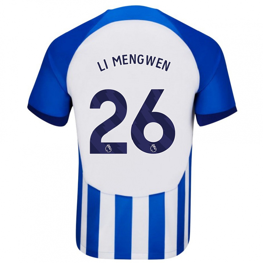 Kids Football Li Mengwen #26 Blue Home Jersey 2023/24 T-Shirt