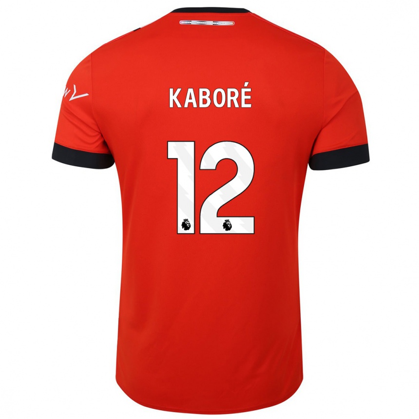 Kids Football Issa Kabore #12 Red Home Jersey 2023/24 T-Shirt