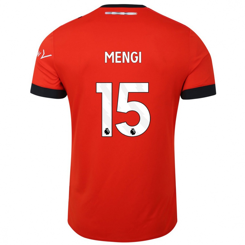Kids Football Teden Mengi #15 Red Home Jersey 2023/24 T-Shirt