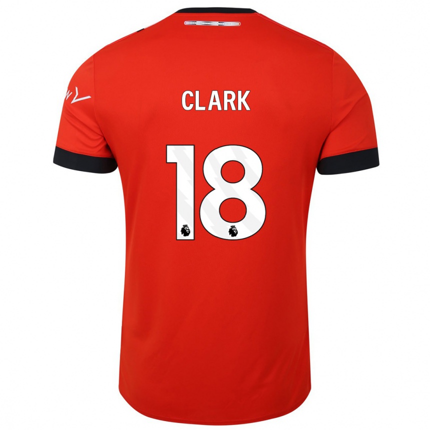 Kids Football Jordan Clark #18 Red Home Jersey 2023/24 T-Shirt