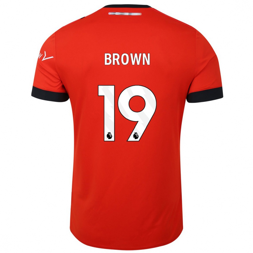 Kids Football Jacob Brown #19 Red Home Jersey 2023/24 T-Shirt