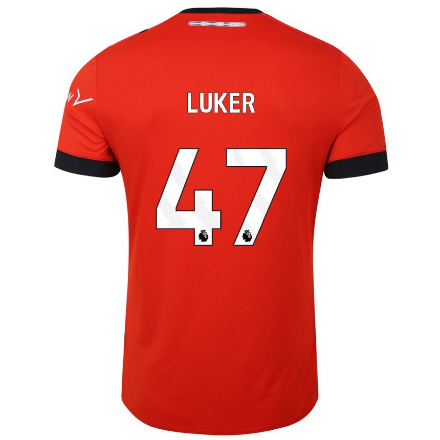 Kids Football Jayden Luker #47 Red Home Jersey 2023/24 T-Shirt