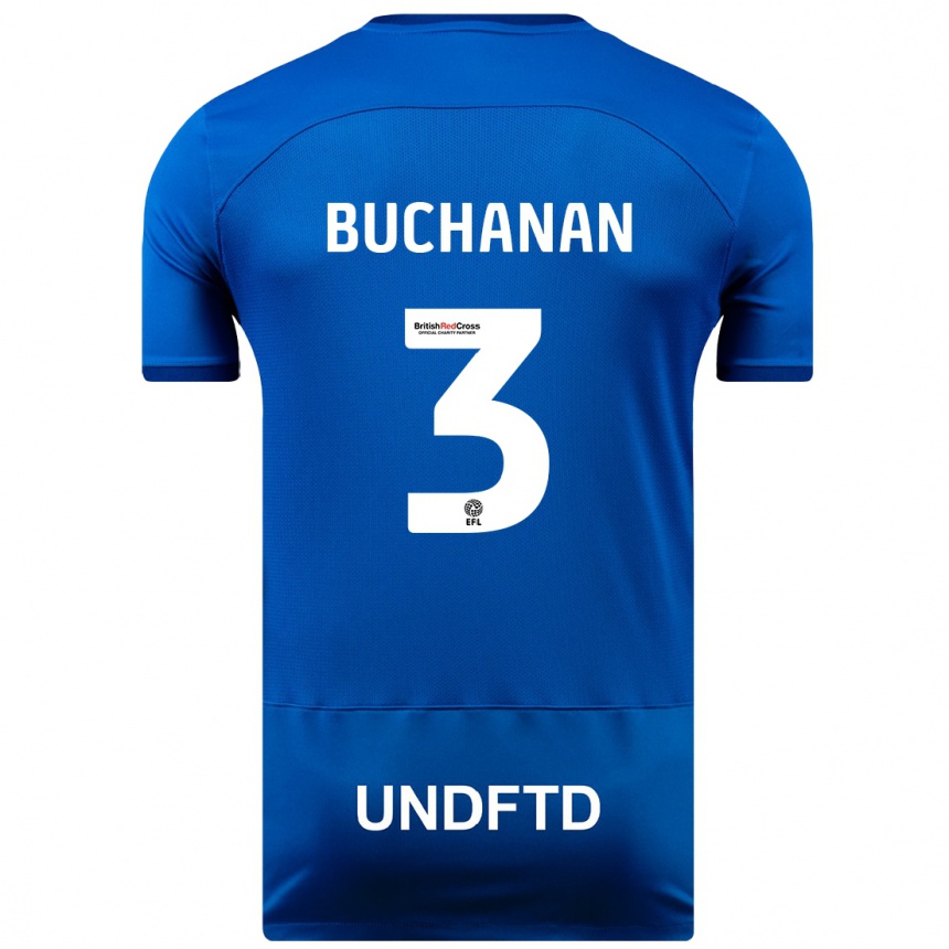 Kids Football Lee Buchanan #3 Blue Home Jersey 2023/24 T-Shirt