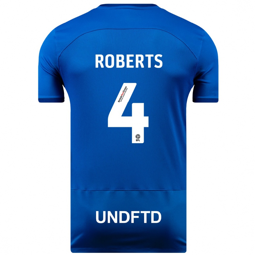 Kids Football Marc Roberts #4 Blue Home Jersey 2023/24 T-Shirt