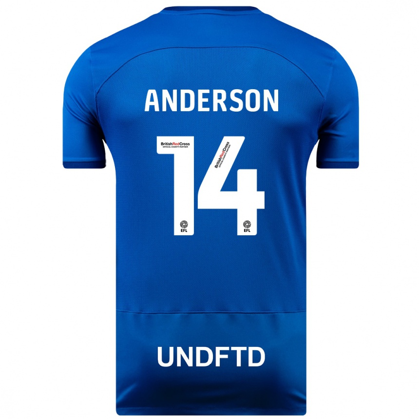 Kids Football Keshi Anderson #14 Blue Home Jersey 2023/24 T-Shirt