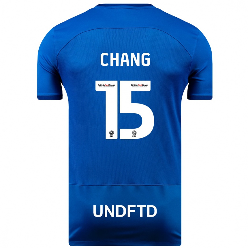 Kids Football Alfie Chang #15 Blue Home Jersey 2023/24 T-Shirt