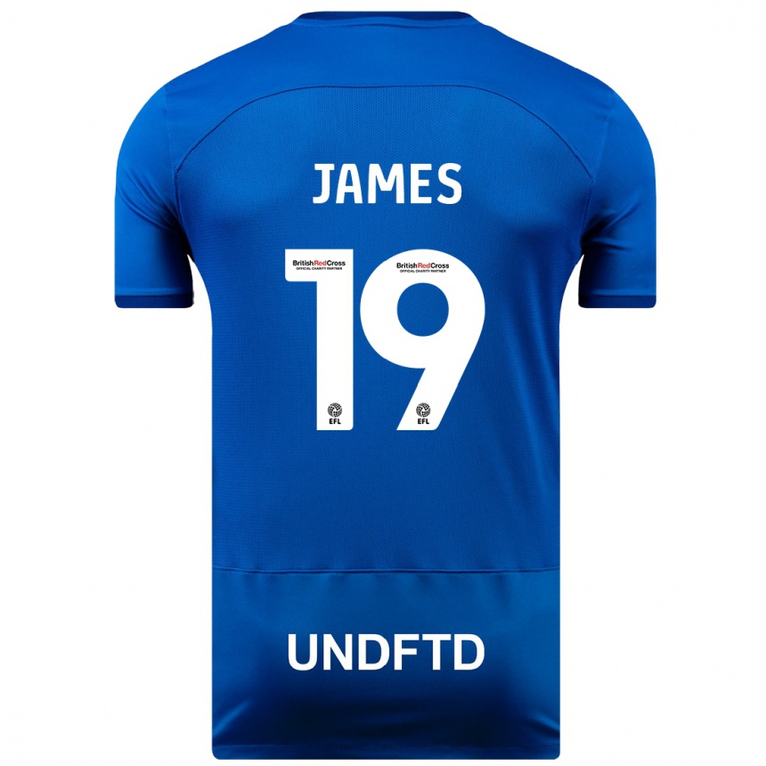 Kids Football Jordan James #19 Blue Home Jersey 2023/24 T-Shirt