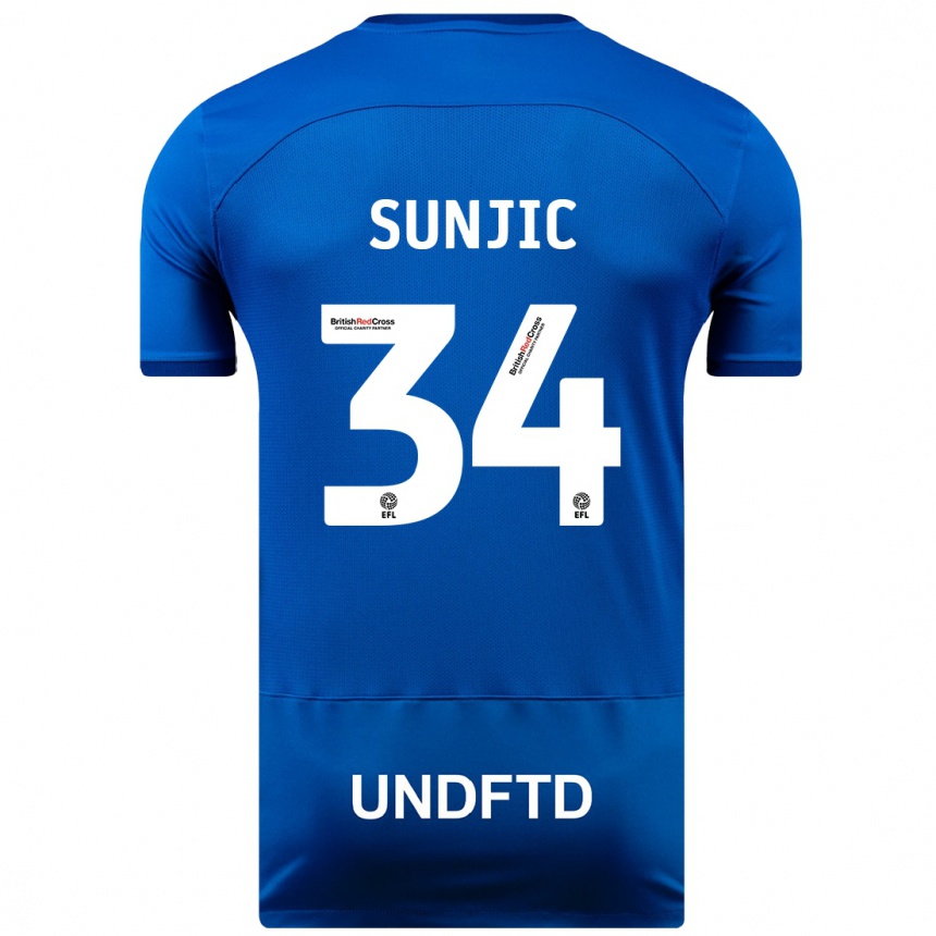 Kids Football Ivan Sunjic #34 Blue Home Jersey 2023/24 T-Shirt